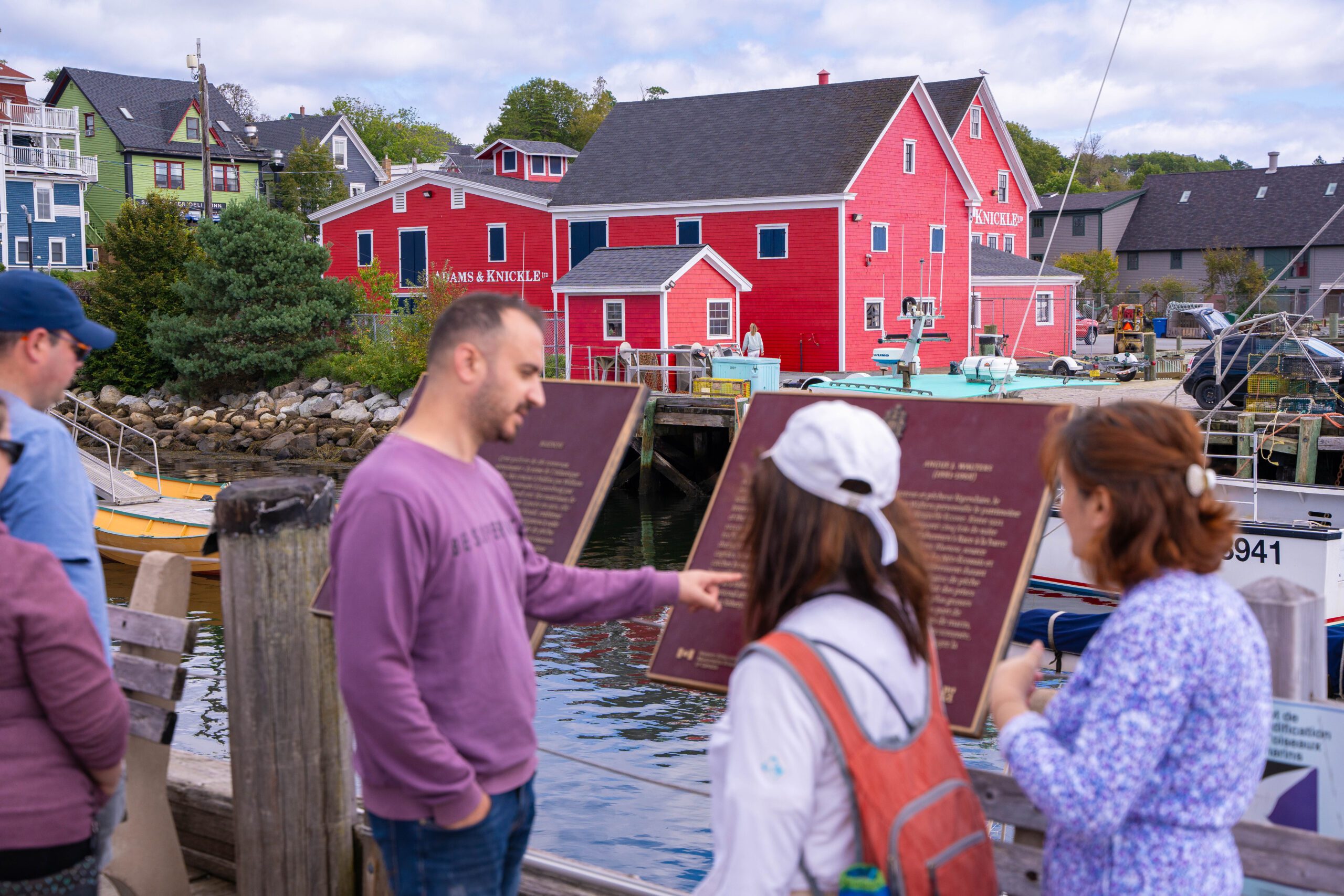 Town of Lunenburg with happy ACLA students